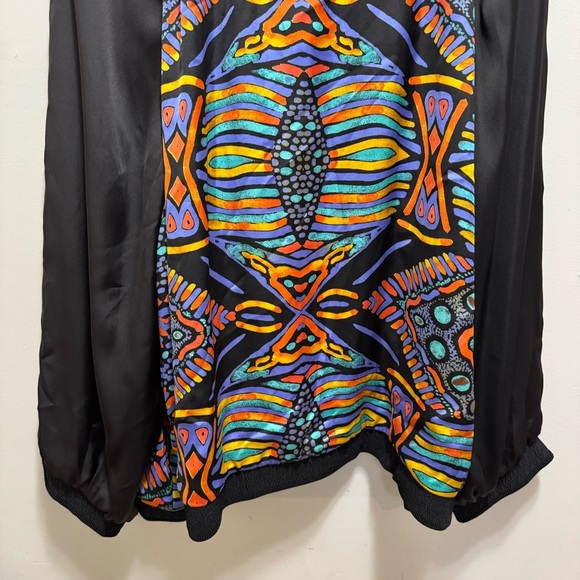 Melissa McCarthy Seven7 Reversible Colorful Abstract Bomber Jacket  Size 4x - Picture 7 of 14